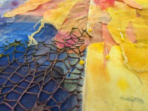 Layering fabric pieces