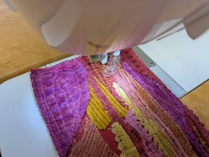 Stitching a fabric collage