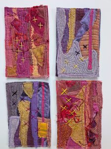 Abstract fabric collages